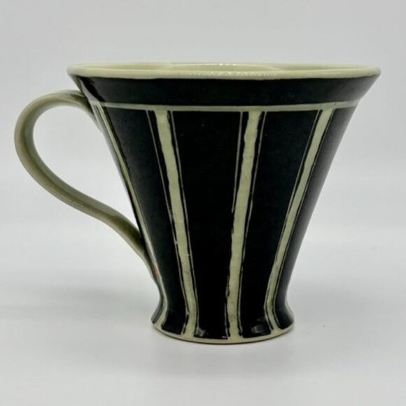 Handmade Studio Pottery Mug Signed By Artist Ceramic Deep Blue White Pale Green~ - Picture 5 of 14